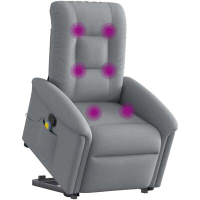 Chaise d'accent VidaXL - Gris Clair - Fauteuil Massant Reclinable - Publicité Chaise d'accent VidaXL - Gris Clair - Fauteuil Massant Reclinable - Publicité