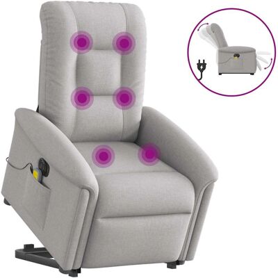 VidaXL Stoel - Grijs, Model 465619, Relax, Massage VidaXL Stoel - Grijs, Model 465619, Relax, Massage