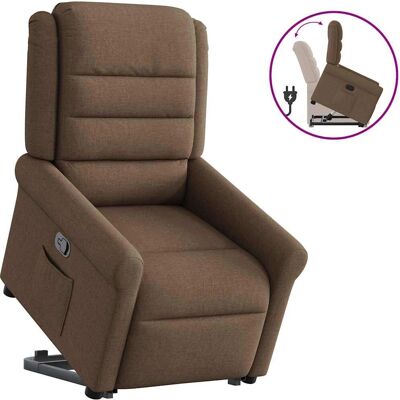 VidaXL Akzentstuhl - Braun Stoff-Recliner mit Hebefunktion VidaXL Akzentstuhl - Braun Stoff-Recliner mit Hebefunktion
