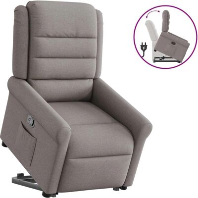 VidaXL Accent Stoel - Taupe - Kantelbaar & Lift VidaXL Accent Stoel - Taupe - Kantelbaar & Lift