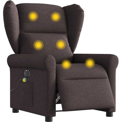 Chaise d'accent VidaXL - Reclinable électrique, Massage, Marron foncé Chaise d'accent VidaXL - Reclinable électrique, Massage, Marron foncé