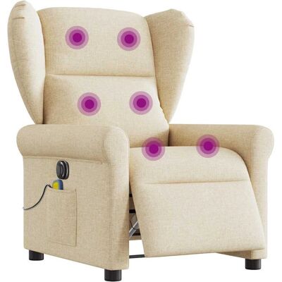 VidaXL Fauteuil d'accent - Crème - Publicité VidaXL Fauteuil d'accent - Crème - Publicité