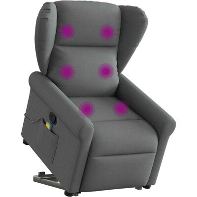 Chaise d'appoint VidaXL - Fauteuil de massage et d'élévation gris foncé - Publicité Chaise d'appoint VidaXL - Fauteuil de massage et d'élévation gris foncé - Publicité