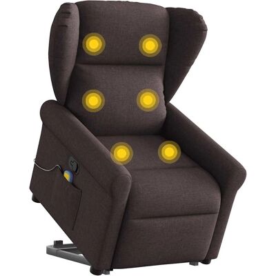 vidaXL Fauteuil de massage - Marron foncé - Accent Chair avec aide à la montée - Publicité vidaXL Fauteuil de massage - Marron foncé - Accent Chair avec aide à la montée - Publicité