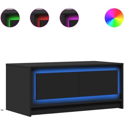 vidaXL Zwarte LED Salontafel - Bijzettafel vidaXL Zwarte LED Salontafel - Bijzettafel