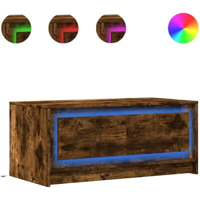 vidaXL Salontafel met LED-verlichting gerookte eik - Salontafel vidaXL Salontafel met LED-verlichting gerookte eik - Salontafel