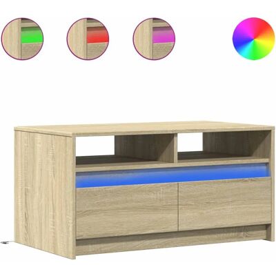 vidaXL Sonoma Eiche Couchtisch mit LED-Beleuchtung vidaXL Sonoma Eiche Couchtisch mit LED-Beleuchtung