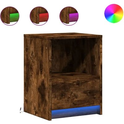 vidaXL 852028 Nachttisch - Räuchereiche - 2 Stück - Nachttische mit LED-Lichtern vidaXL 852028 Nachttisch - Räuchereiche - 2 Stück - Nachttische mit LED-Lichtern
