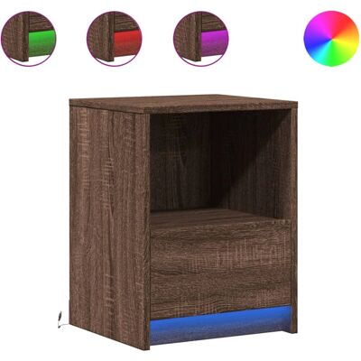 vidaXL Nachttisch Eiche - 2 Stück, LED-Lichter vidaXL Nachttisch Eiche - 2 Stück, LED-Lichter