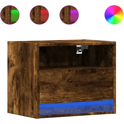 vidaXL 852069 Nachttisch aus Eiche mit LED-Lichtern - Nachttisch vidaXL 852069 Nachttisch aus Eiche mit LED-Lichtern - Nachttisch