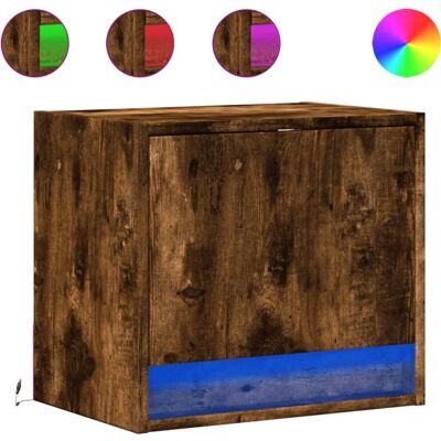 vidaXL Nachttisch Rauch Eiche - Wandmontiertes Nachttisch-Set vidaXL Nachttisch Rauch Eiche - Wandmontiertes Nachttisch-Set