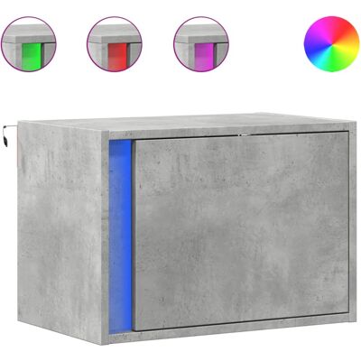 vidaXL Nachttisch - Wandmontiertes Nachtkästchen mit LED-Beleuchtung - Modernes Schlafzimmermöbel vidaXL Nachttisch - Wandmontiertes Nachtkästchen mit LED-Beleuchtung - Modernes Schlafzimmermöbel