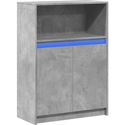 vidaXL Betonggraues 72x34x100 cm LED Sideboard mit Holzwerkstoff vidaXL Betonggraues 72x34x100 cm LED Sideboard mit Holzwerkstoff