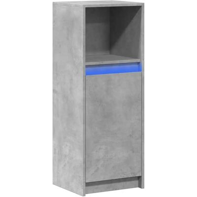 vidaXL Concrete Grey 38x34x100 cm LED Sideboard with Engineered Wood - Storage & Decor vidaXL Concrete Grey 38x34x100 cm LED Sideboard with Engineered Wood - Storage & Decor
