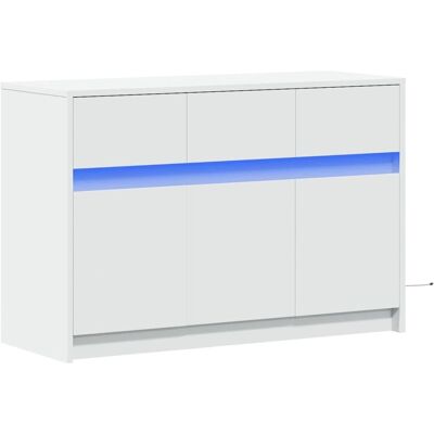 vidaXL Weißer TV-Schrank mit LED-Beleuchtung - Medienunit vidaXL Weißer TV-Schrank mit LED-Beleuchtung - Medienunit