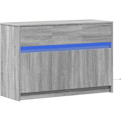vidaXL Grijze Sonoma TV Kast met LED-verlichting - Media Eenheid vidaXL Grijze Sonoma TV Kast met LED-verlichting - Media Eenheid