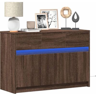 vidaXL Braun Eichen-Design TV-Schrank mit LED-Lichtern vidaXL Braun Eichen-Design TV-Schrank mit LED-Lichtern