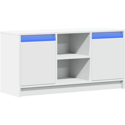 vidaXL Wit TV-meubel 100x34x50 cm met LED - TV Kast vidaXL Wit TV-meubel 100x34x50 cm met LED - TV Kast