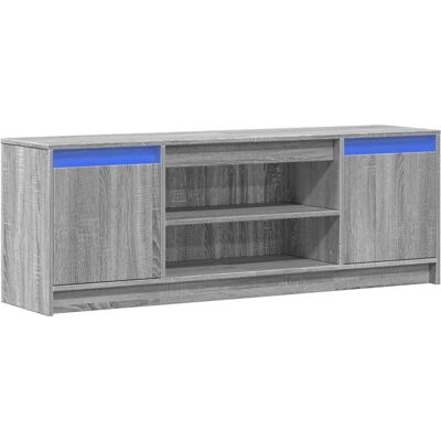 vidaXL Graues Sonoma 100x34x50 cm TV-Schrank mit LED - Medienmöbel vidaXL Graues Sonoma 100x34x50 cm TV-Schrank mit LED - Medienmöbel