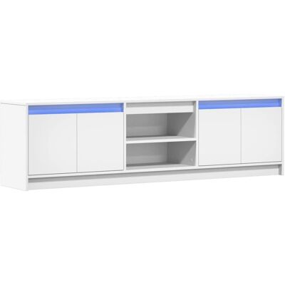 vidaXL 139,5x34x50 cm Weiß TV-Schrank mit LED - TV Möbel vidaXL 139,5x34x50 cm Weiß TV-Schrank mit LED - TV Möbel