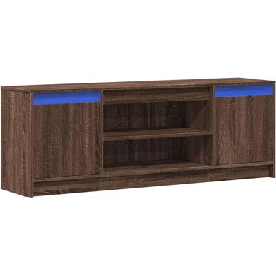 vidaXL Ruskea tammi TV-kaappi LED-valolla, 139,5x34x50 cm - TV Mebel vidaXL Ruskea tammi TV-kaappi LED-valolla, 139,5x34x50 cm - TV Mebel