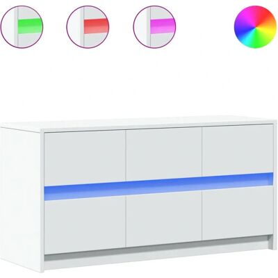 vidaXL 852215 Weiß LED TV-Schrank - Medieneinheit mit Stauraum vidaXL 852215 Weiß LED TV-Schrank - Medieneinheit mit Stauraum