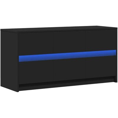 vidaXL Black 100x34x50 cm TV Cabinet with LED - TV Unit Media Storage vidaXL Black 100x34x50 cm TV Cabinet with LED - TV Unit Media Storage