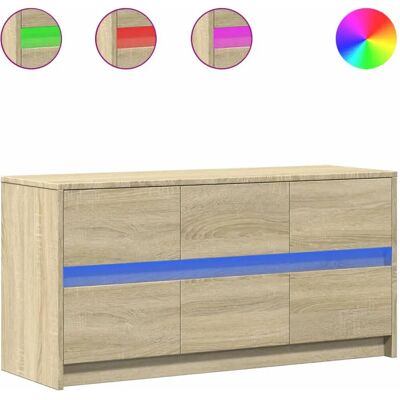 vidaXL TV-Schrank mit LED Sonoma Eiche - TV Schrank vidaXL TV-Schrank mit LED Sonoma Eiche - TV Schrank