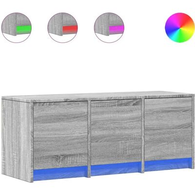 vidaXL TV-Schrank mit LED - Grau Sonoma - 97x34x40 cm - Holzwerkstoff - Fernsehmöbel vidaXL TV-Schrank mit LED - Grau Sonoma - 97x34x40 cm - Holzwerkstoff - Fernsehmöbel