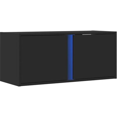 vidaXL Schwarzer LED-TV-Wandschrank - 80x31x35 cm Wandmontage vidaXL Schwarzer LED-TV-Wandschrank - 80x31x35 cm Wandmontage