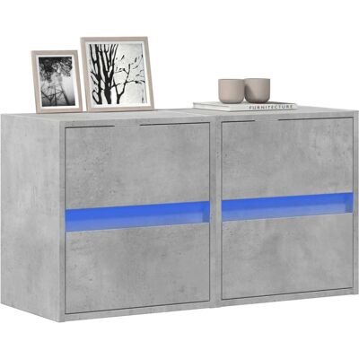 vidaXL Harmaa seinään asennettava TV-kaappi LED-valoilla - 2 kpl - 41x31x45 cm vidaXL Harmaa seinään asennettava TV-kaappi LED-valoilla - 2 kpl - 41x31x45 cm