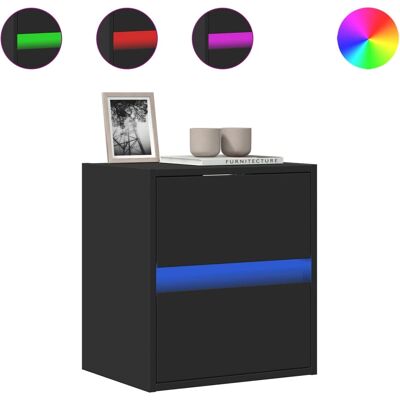 vidaXL Seinälle asennettava TV-kaappi LED-valoilla Musta 80x31x45 cm - TV kaluste vidaXL Seinälle asennettava TV-kaappi LED-valoilla Musta 80x31x45 cm - TV kaluste