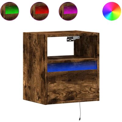 vidaXL seinä-TV-kaappi LED-valoilla savunokka 130x31x45 cm - TV-kaappi vidaXL seinä-TV-kaappi LED-valoilla savunokka 130x31x45 cm - TV-kaappi