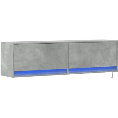 vidaXL TV Wandkast met LED-verlichting betongrijs 100x31x38 cm - Wand-TV-meubel vidaXL TV Wandkast met LED-verlichting betongrijs 100x31x38 cm - Wand-TV-meubel