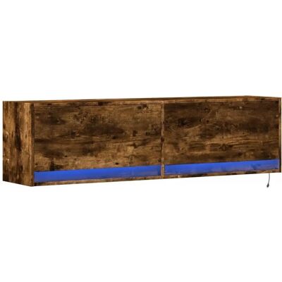 vidaXL Seinälle kiinnitettävä tammi 140x31x38 cm TV-kaappi LED-valoilla vidaXL Seinälle kiinnitettävä tammi 140x31x38 cm TV-kaappi LED-valoilla