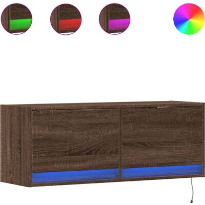 vidaXL Seinälle asennettava TV-kaappi LED-valoilla - 140x31x38 cm vidaXL Seinälle asennettava TV-kaappi LED-valoilla - 140x31x38 cm