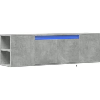 vidaXL Betonginharmaa 135x31x39,5 cm TV:n seinäkaappi LED-valoilla - TV-tyyppi vidaXL Betonginharmaa 135x31x39,5 cm TV:n seinäkaappi LED-valoilla - TV-tyyppi