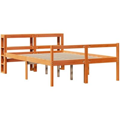 vidaXL Bett mit Kopfteil - Massivholz Kiefer 135x190cm - Bettgestell vidaXL Bett mit Kopfteil - Massivholz Kiefer 135x190cm - Bettgestell