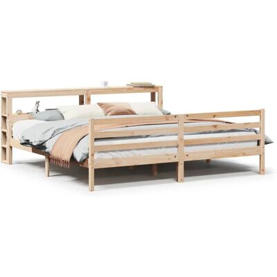 vidaXL 3305951 Kiefernholzbett mit Regalen - Bettgestell vidaXL 3305951 Kiefernholzbett mit Regalen - Bettgestell