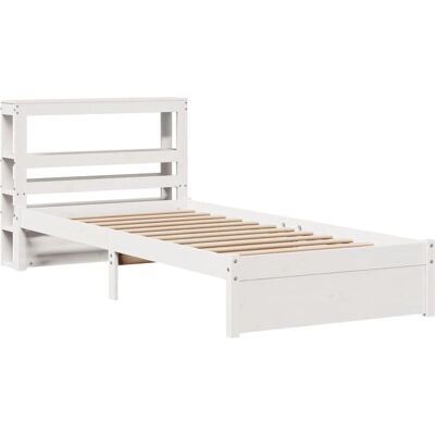 vidaXL Bed Frame with Headboard White 75x190 cm - Bed Frame vidaXL Bed Frame with Headboard White 75x190 cm - Bed Frame