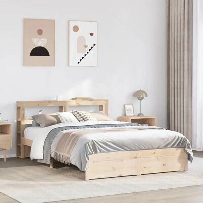 vidaXL Bed Frame met hoofdbord 120x200cm Massief dennenhout - Bed Frame vidaXL Bed Frame met hoofdbord 120x200cm Massief dennenhout - Bed Frame