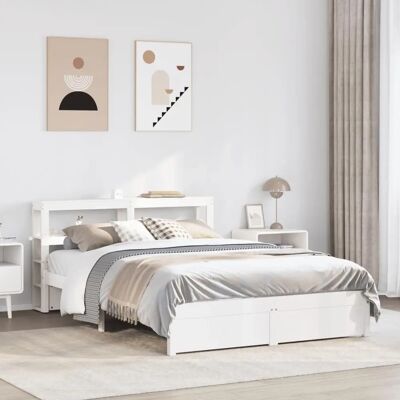 vidaXL Bed Frame met hoofdbord Wit 120x200 cm Massief dennenhout vidaXL Bed Frame met hoofdbord Wit 120x200 cm Massief dennenhout