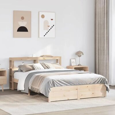 vidaXL Bed Frame with Headboard 150x200cm Massief Houten Den vidaXL Bed Frame with Headboard 150x200cm Massief Houten Den