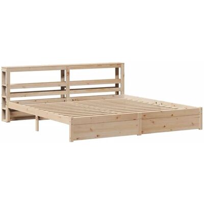 vidaXL Bed Frame met hoofdbord - Massief dennenhout, 180x200 cm vidaXL Bed Frame met hoofdbord - Massief dennenhout, 180x200 cm
