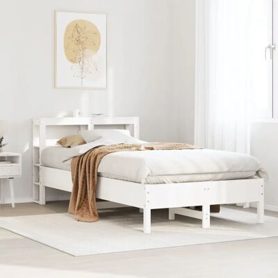 vidaXL Sänkykehys päätyllä valkoinen 150x200 cm King Size massiivipuun mänty - Sänkykehys vidaXL Sänkykehys päätyllä valkoinen 150x200 cm King Size massiivipuun mänty - Sänkykehys