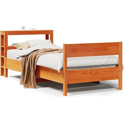 vidaXL Bettgestell mit Kopfteil - Stabiler Kiefernholz - 120x190cm - Bettgestell vidaXL Bettgestell mit Kopfteil - Stabiler Kiefernholz - 120x190cm - Bettgestell