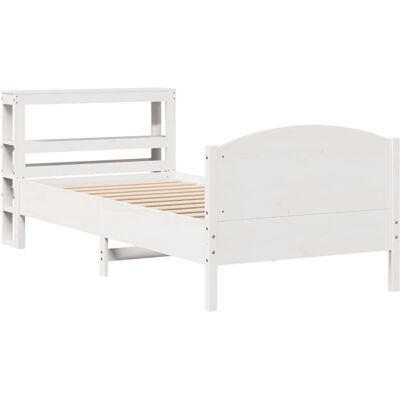 vidaXL Bettgestell 75x190 cm Weiß Kleines Einzelbett Rustikal vidaXL Bettgestell 75x190 cm Weiß Kleines Einzelbett Rustikal