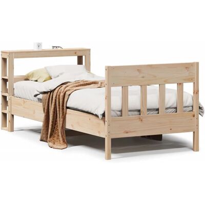 vidaXL Bettgestell 75x190cm Naturholz Rustikal - Bettgestell vidaXL Bettgestell 75x190cm Naturholz Rustikal - Bettgestell