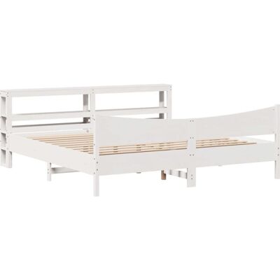 vidaXL 3306292 Bettgestell - 200x200 cm, weiß, massivt fichtenträ vidaXL 3306292 Bettgestell - 200x200 cm, weiß, massivt fichtenträ