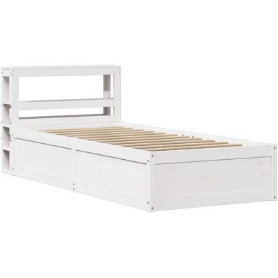 vidaXL Wit dennenhouten bedframe met hoofdbord - Bedtype vidaXL Wit dennenhouten bedframe met hoofdbord - Bedtype